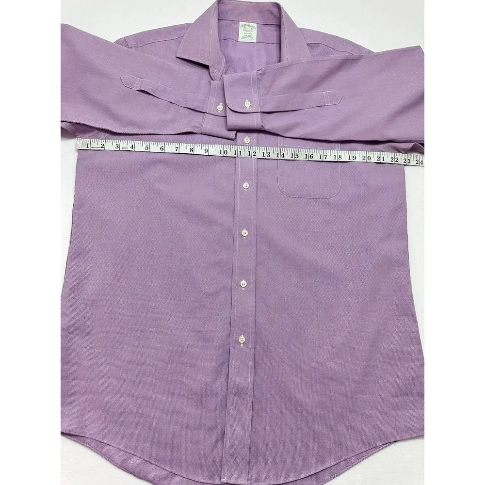 Brooks Brothers Milano Purple Supima Cotton Slim Fit Dress Shirt 16.5 33